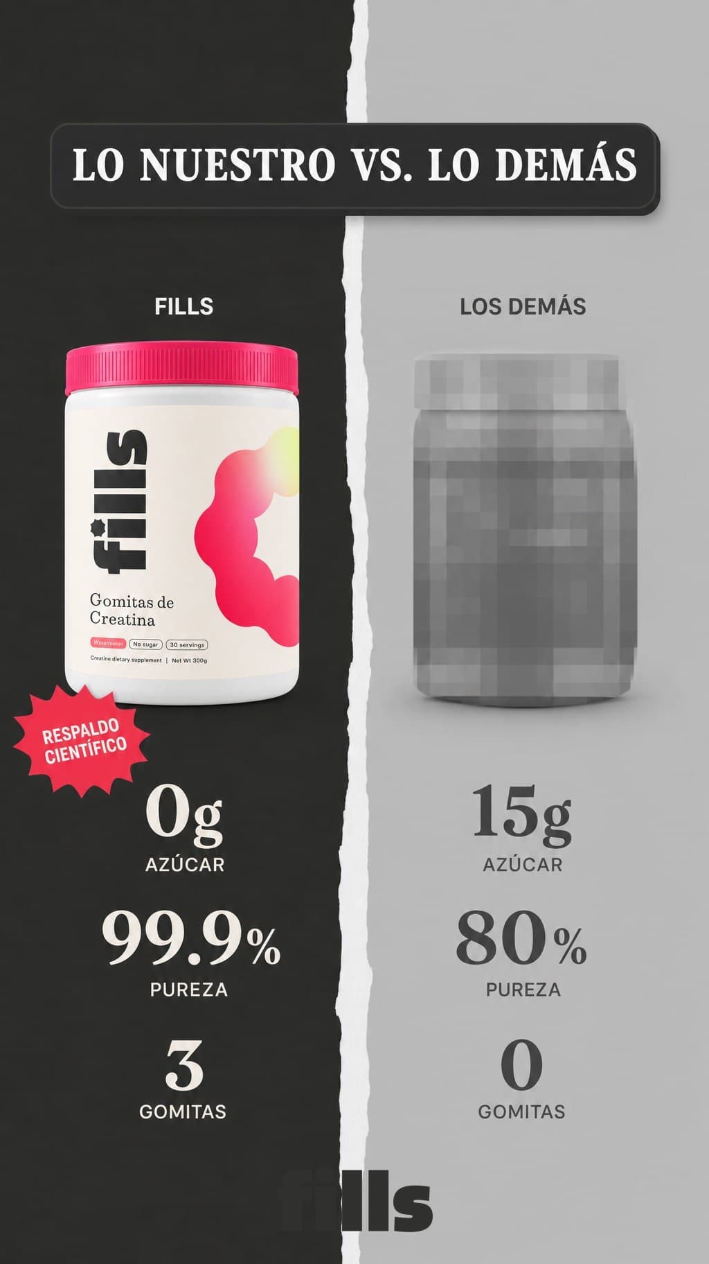 Anuncio generado con Marketools para Fills, formato Story 9:16