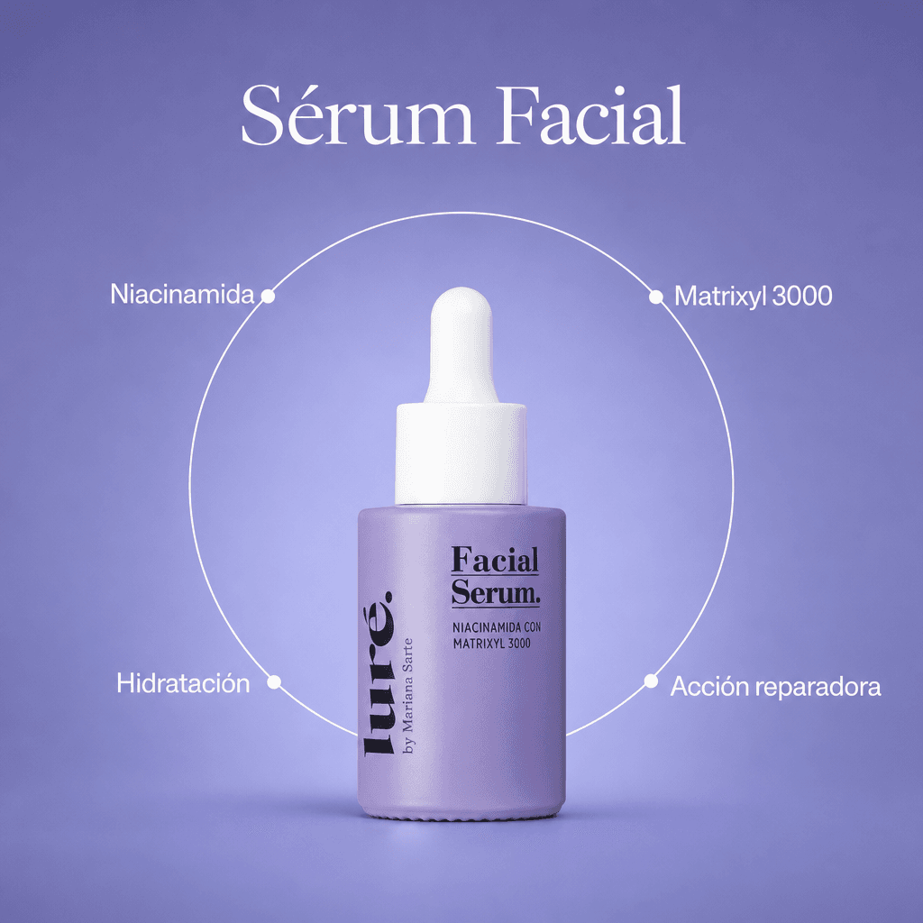 Ejemplo visual de un anuncio del serum de luré con la marca aplicada